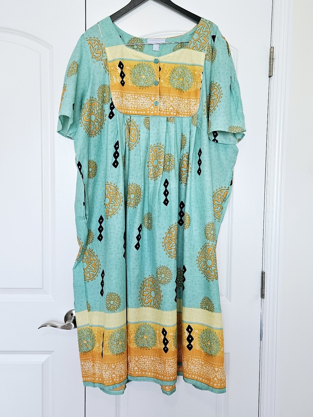Only Necessities 2X 26/28 Cotton Muumuu Caftan Maxi House Dress Pockets